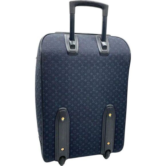 190425AX (S6) Louis Vuitton Carry Case Annette 55 Navy Blue Monogram Mini Lin - Picture 3 of 14